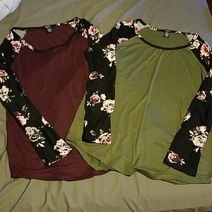 2 long sleeved Rue21 tees